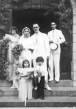Wedding photo of my father's elder sister Flora to Mr. Pisarevsky (1935). Left back row is my father's youngest sister Marge