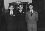 From left to right, Senior prefect Paul Kafka, Vice Captain Bobby Rabinovich and Captain Daniel Moalem of the Shanghai Jewish School, 1947.