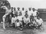 A group of foreigners, ex-members of the Shanghai YMCA who migrated to Australia. They were participating in an impromptu softball game.