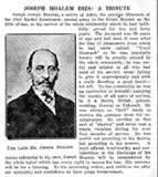 A tribute to my paternal grandfather, Joseph Moalem, published in Israel's Messenger newspaper. (1931)